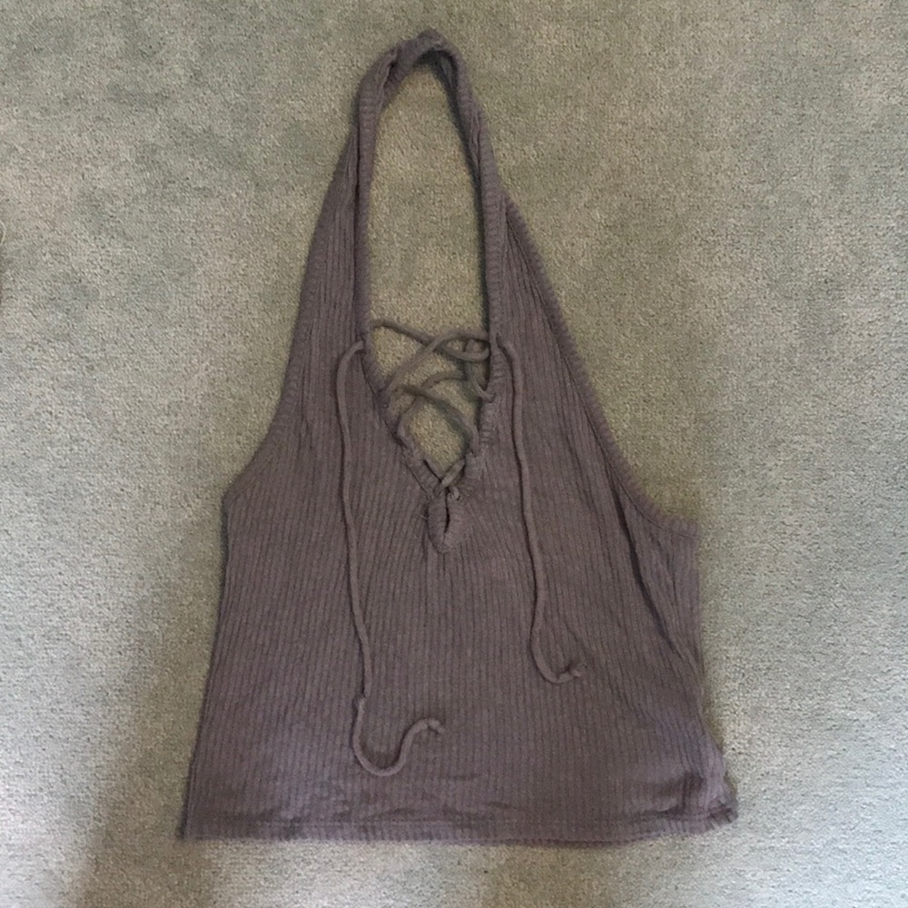 Blue/ gray halter top